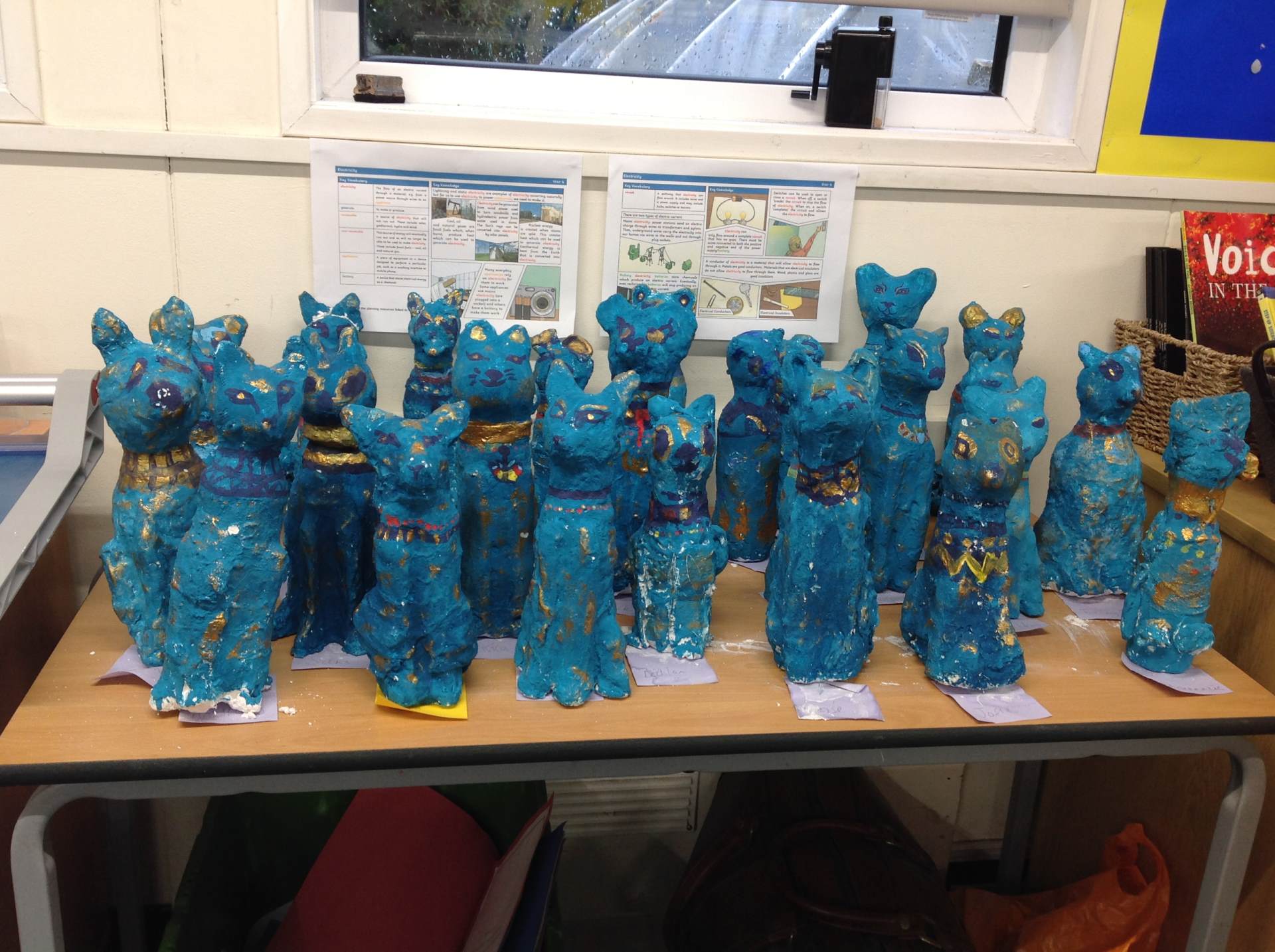 Finished Bastet sculptures